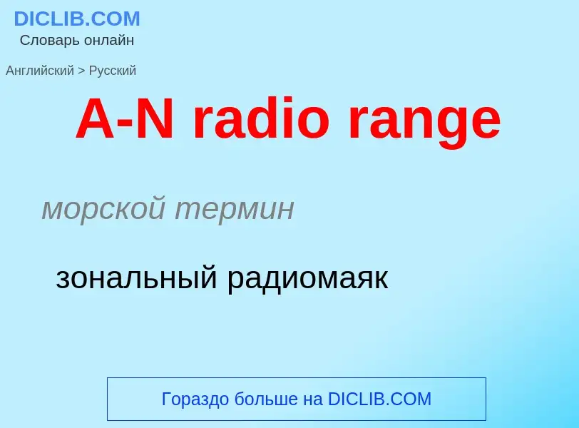 Μετάφραση του &#39A-N radio range&#39 σε Ρωσικά