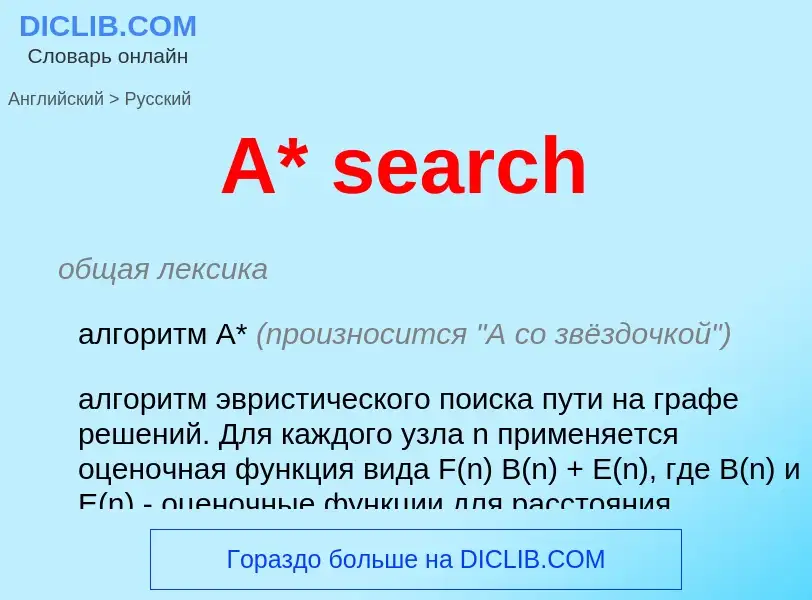 Μετάφραση του &#39A* search&#39 σε Ρωσικά