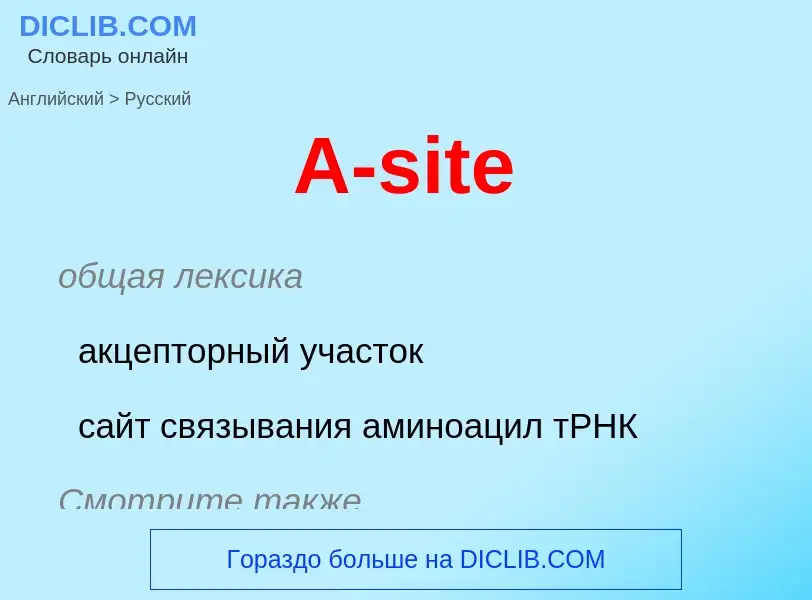 Como se diz A-site em Russo? Tradução de &#39A-site&#39 em Russo