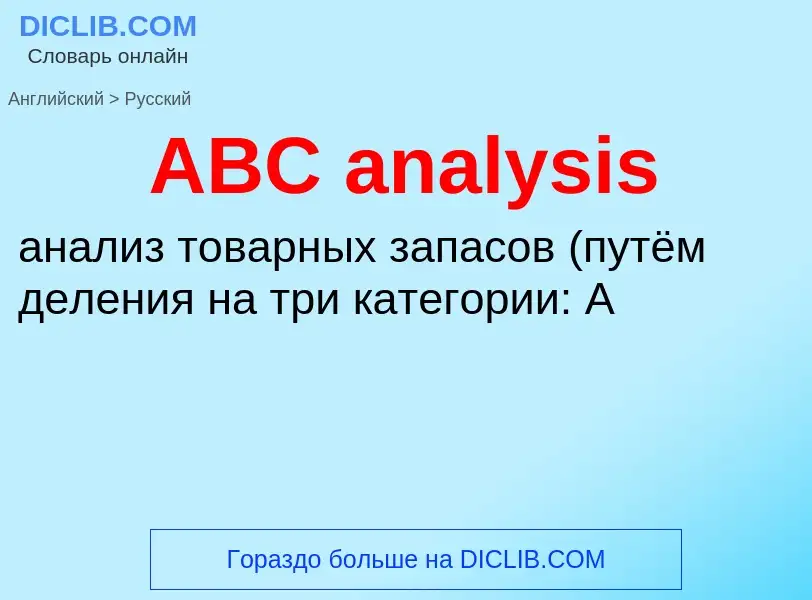 Vertaling van &#39ABC analysis&#39 naar Russisch