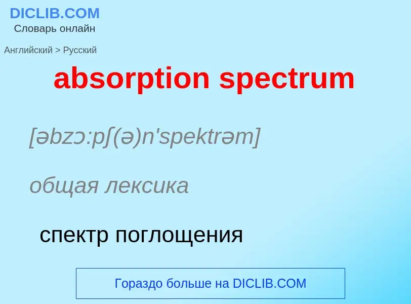 Как переводится absorption spectrum на Русский язык