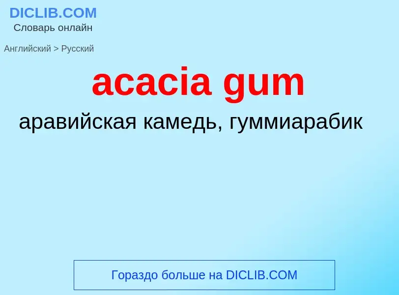 Como se diz acacia gum em Russo? Tradução de &#39acacia gum&#39 em Russo