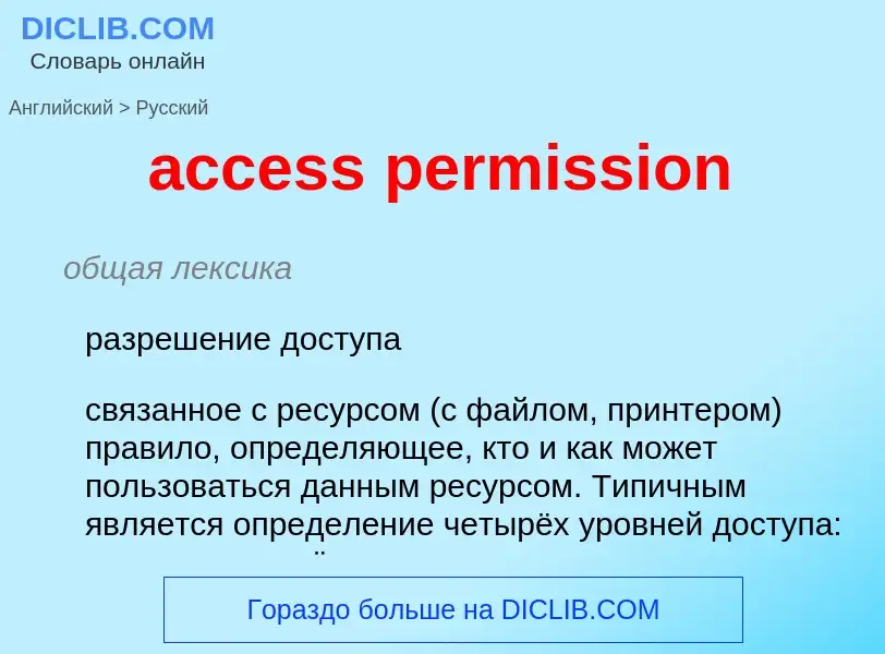 Как переводится access permission на Русский язык