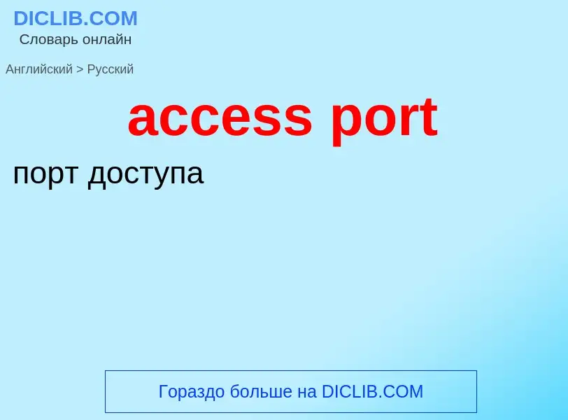 Как переводится access port на Русский язык