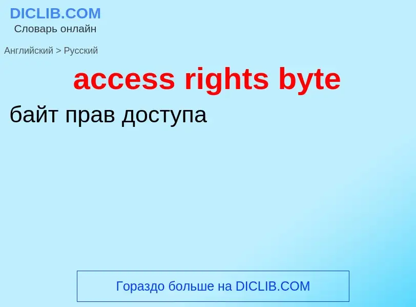 What is the Russian for access rights byte? Translation of &#39access rights byte&#39 to Russian