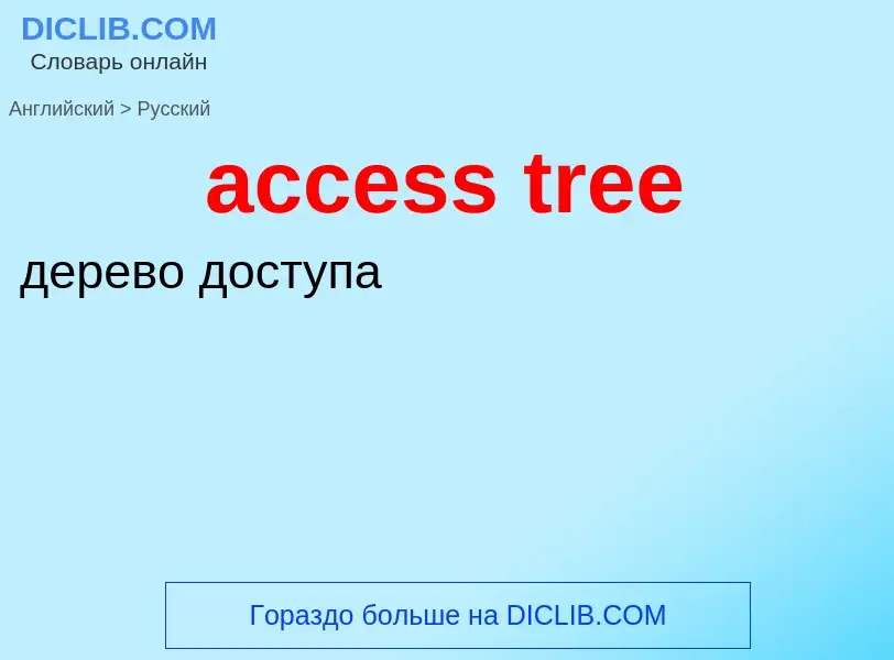 What is the Russian for access tree? Translation of &#39access tree&#39 to Russian