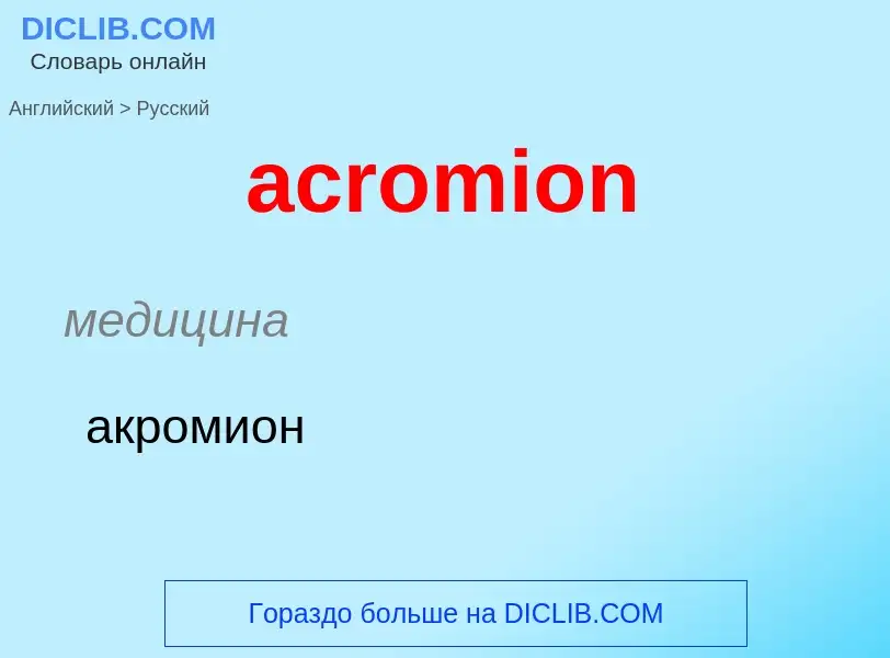 What is the Russian for acromion? Translation of &#39acromion&#39 to Russian