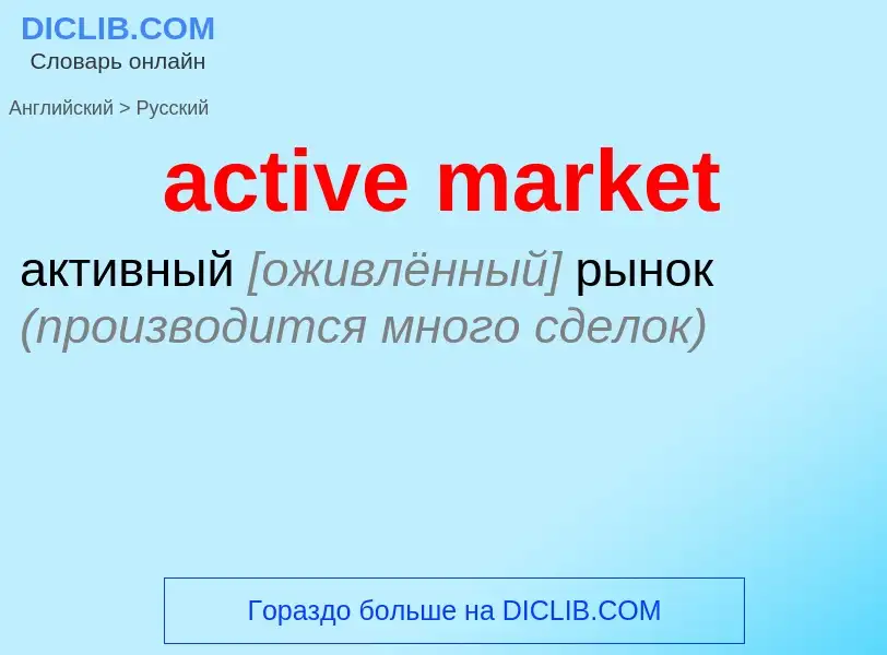 What is the Russian for active market? Translation of &#39active market&#39 to Russian