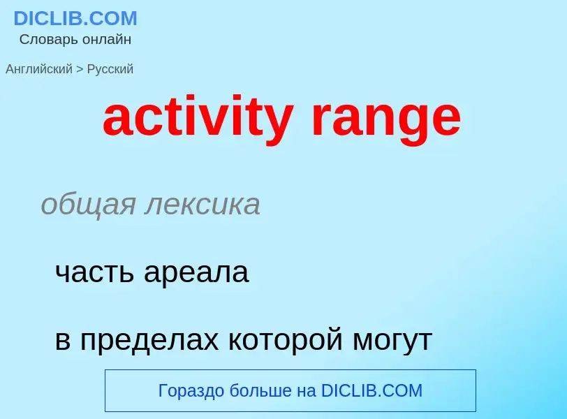 Как переводится activity range на Русский язык