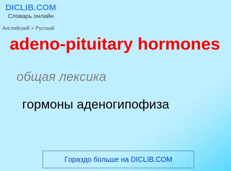 Übersetzung von &#39adeno-pituitary hormones&#39 in Russisch