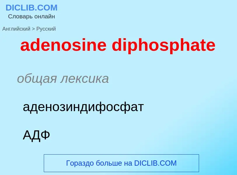 Как переводится adenosine diphosphate на Русский язык