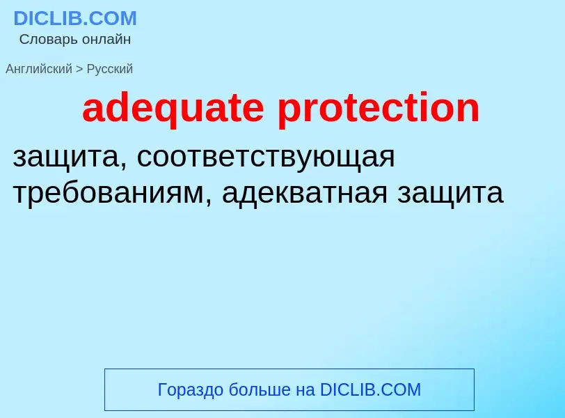 Как переводится adequate protection на Русский язык