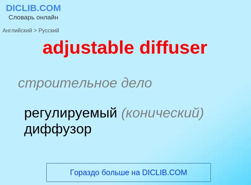 Как переводится adjustable diffuser на Русский язык