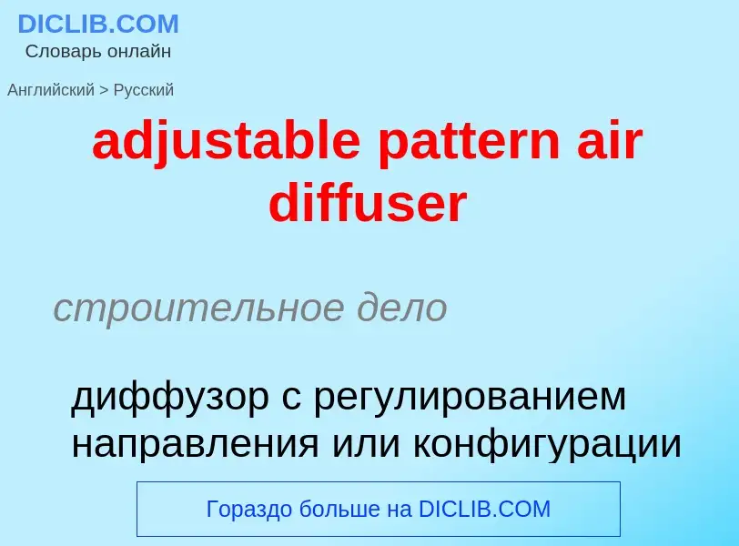 Как переводится adjustable pattern air diffuser на Русский язык