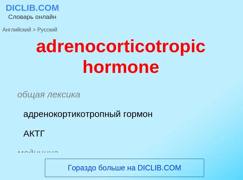 Como se diz adrenocorticotropic hormone em Russo? Tradução de &#39adrenocorticotropic hormone&#39 em