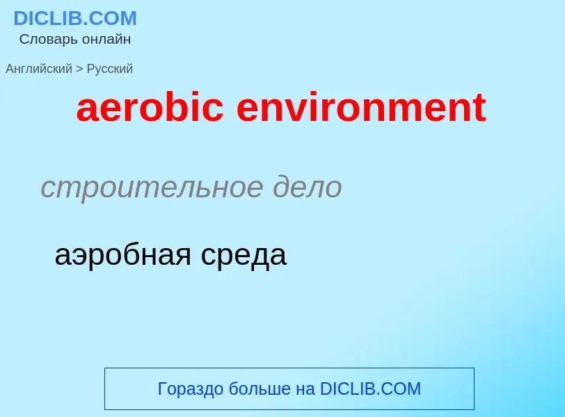 Как переводится aerobic environment на Русский язык