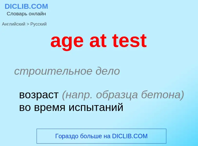 Как переводится age at test на Русский язык