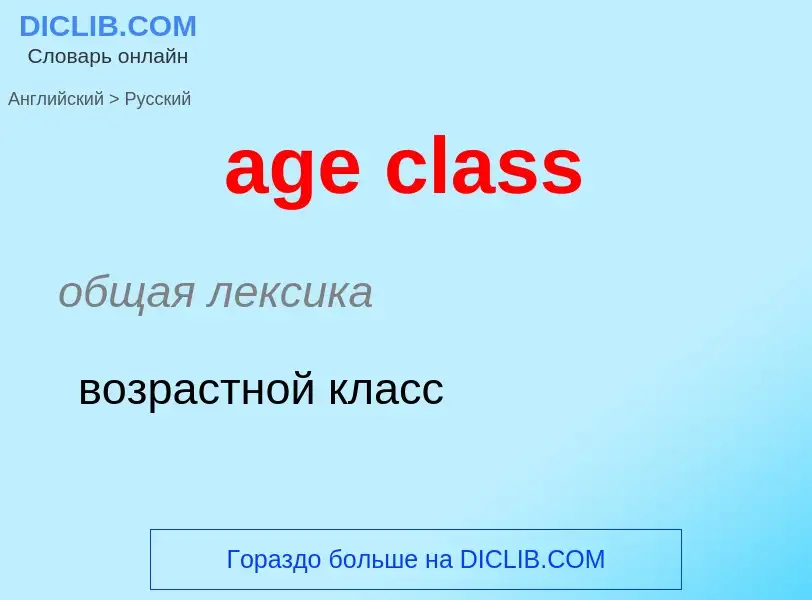 Traduzione di &#39age class&#39 in Russo