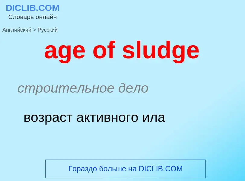 Как переводится age of sludge на Русский язык