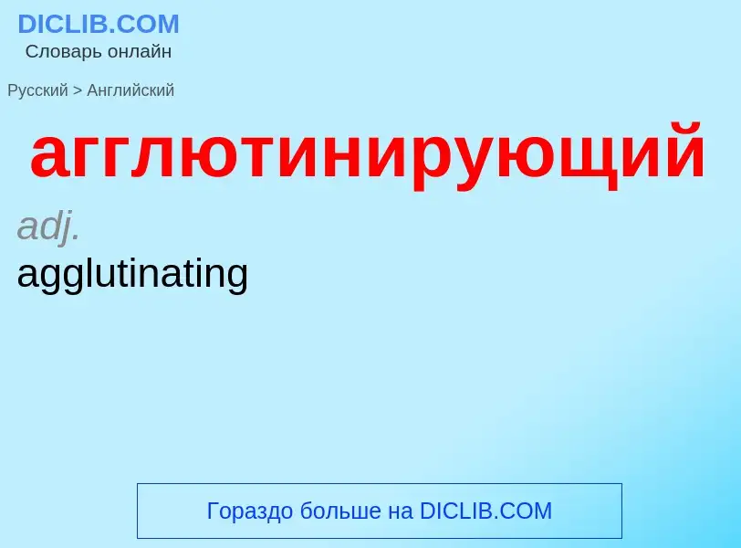 Как переводится агглютинирующий на Английский язык