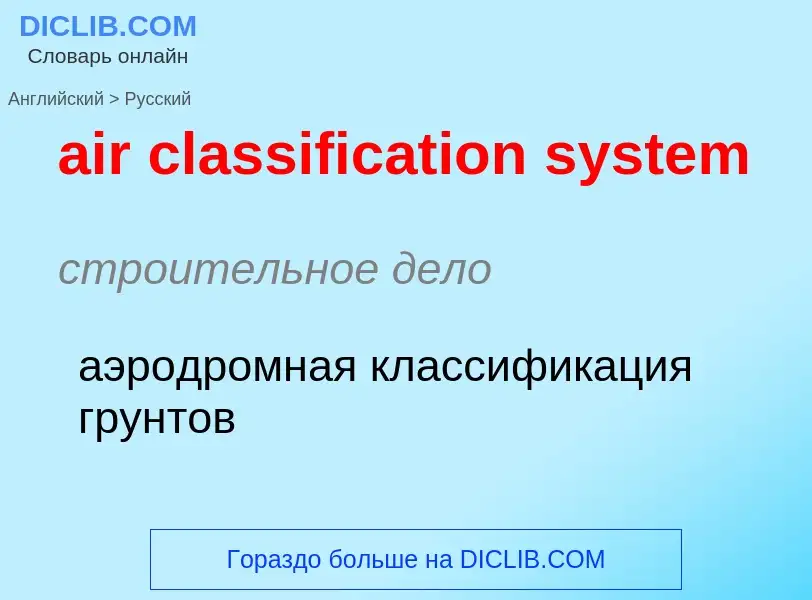 Vertaling van &#39air classification system&#39 naar Russisch