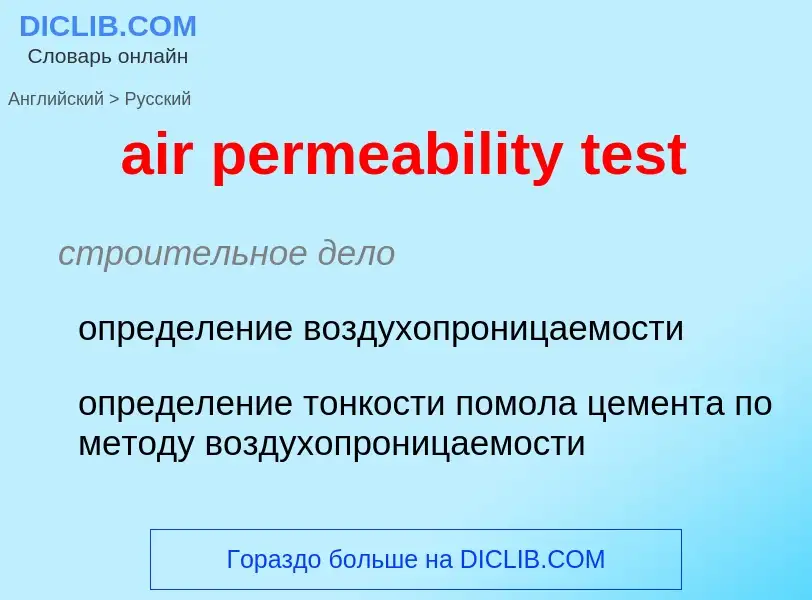 Как переводится air permeability test на Русский язык