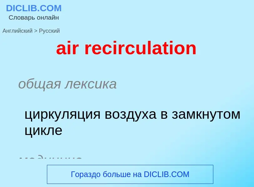 Как переводится air recirculation на Русский язык