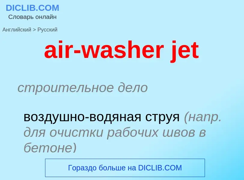 Как переводится air-washer jet на Русский язык