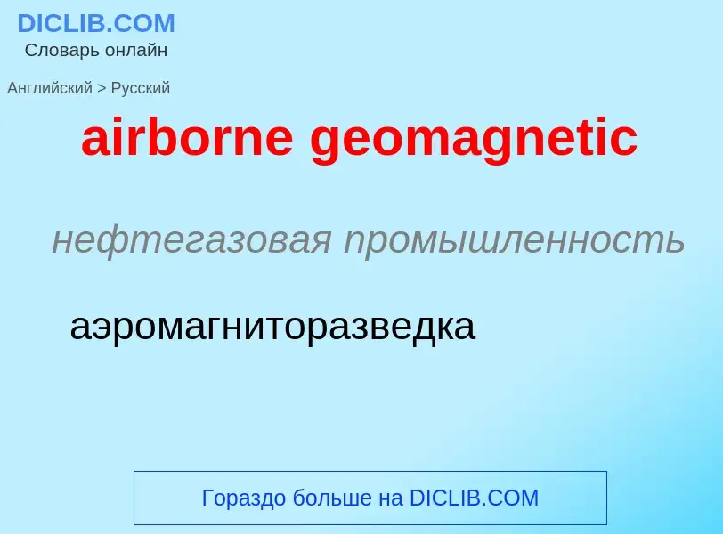 ¿Cómo se dice airborne geomagnetic en Ruso? Traducción de &#39airborne geomagnetic&#39 al Ruso