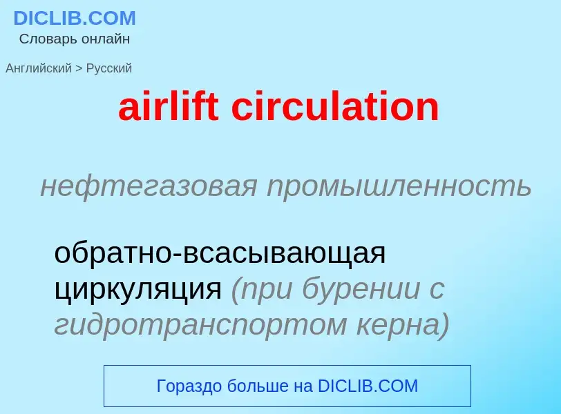 Как переводится airlift circulation на Русский язык