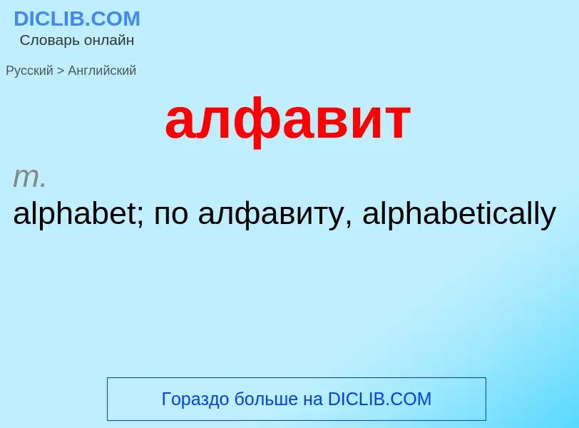 Как переводится алфавит на Английский язык