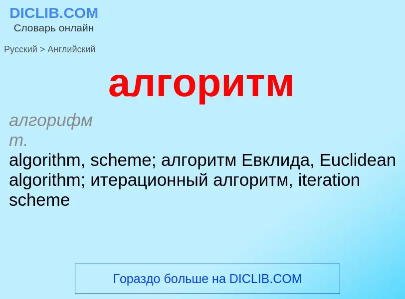 ¿Cómo se dice алгоритм en Inglés? Traducción de &#39алгоритм&#39 al Inglés