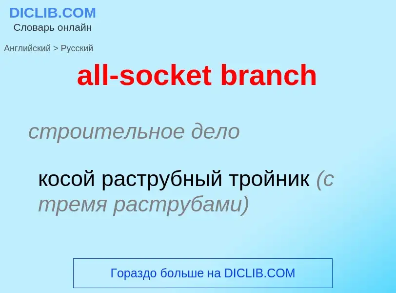 Как переводится all-socket branch на Русский язык