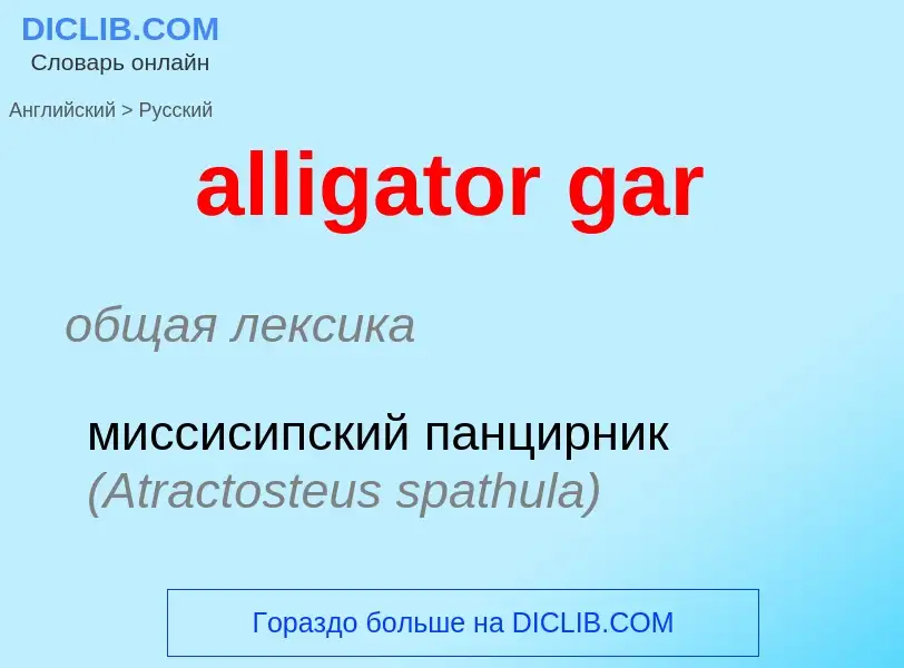 What is the Russian for alligator gar? Translation of &#39alligator gar&#39 to Russian