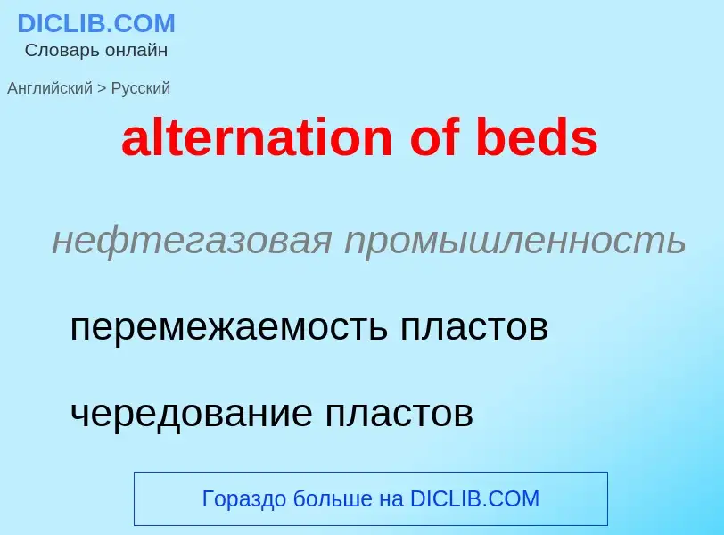 Como se diz alternation of beds em Russo? Tradução de &#39alternation of beds&#39 em Russo