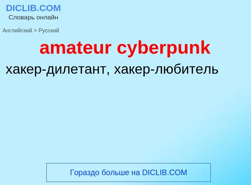 Как переводится amateur cyberpunk на Русский язык