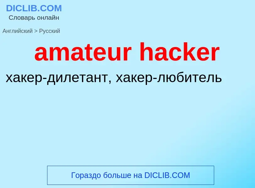 Как переводится amateur hacker на Русский язык