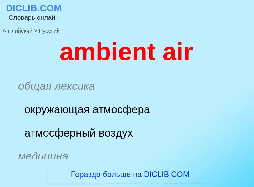 Как переводится ambient air на Русский язык