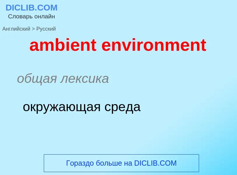 Как переводится ambient environment на Русский язык