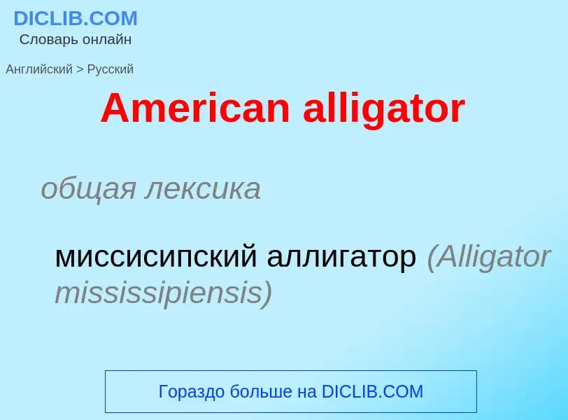 What is the Russian for American alligator? Translation of &#39American alligator&#39 to Russian