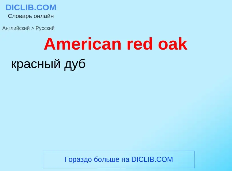 Как переводится American red oak на Русский язык