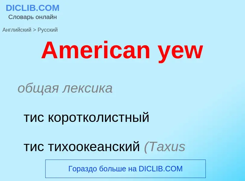 Como se diz American yew em Russo? Tradução de &#39American yew&#39 em Russo