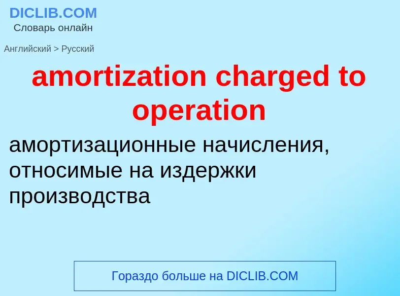 What is the Russian for amortization charged to operation? Translation of &#39amortization charged t