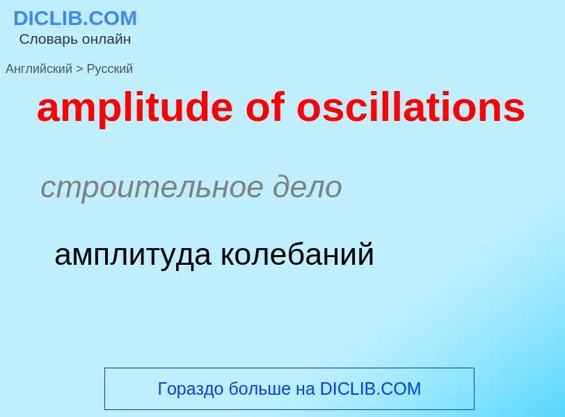 Как переводится amplitude of oscillations на Русский язык