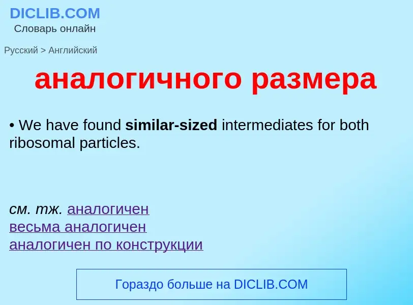 Μετάφραση του &#39аналогичного размера&#39 σε Αγγλικά