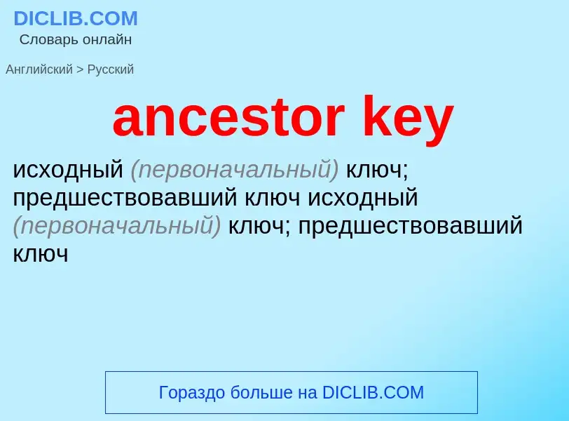 What is the Russian for ancestor key? Translation of &#39ancestor key&#39 to Russian