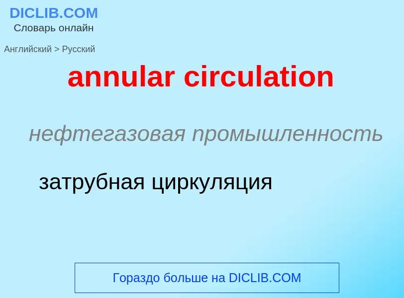 Как переводится annular circulation на Русский язык