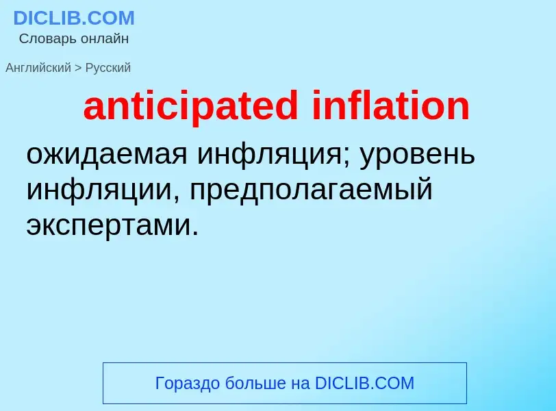 Как переводится anticipated inflation на Русский язык