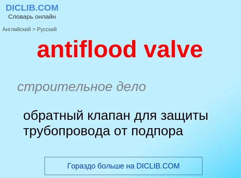 Как переводится antiflood valve на Русский язык