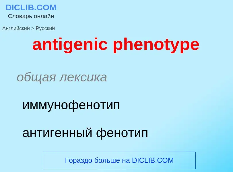 Como se diz antigenic phenotype em Russo? Tradução de &#39antigenic phenotype&#39 em Russo